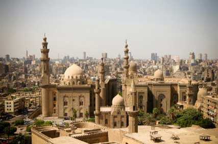 view of Cairo from roof height