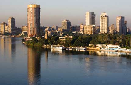 view of Cairo from the Nile