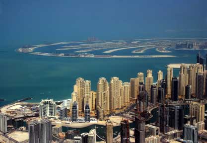 view of Dubai cityscape from above