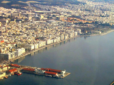 Greek city shoreline