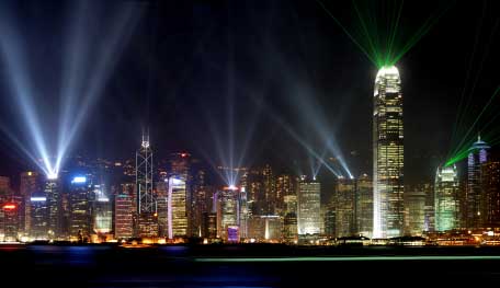 view of Hong Kong at night