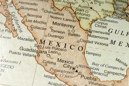 Atlas showing a map of Mexico