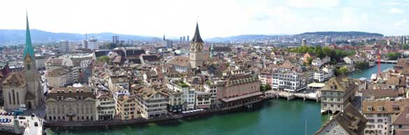 view of Geneva overlooking the river